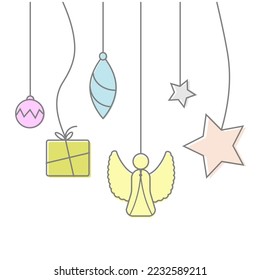 Christmas Decorations on white background - isilated vector elements