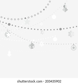 Christmas decorations over the gray background - vector