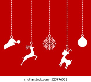 Christmas Decorations Of Paper Tape. Silhouette  Decor Element