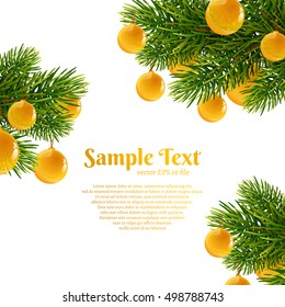 Christmas decorations, realistic vector illustration