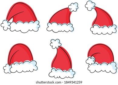 Christmas decorations Santa Claus hats collection