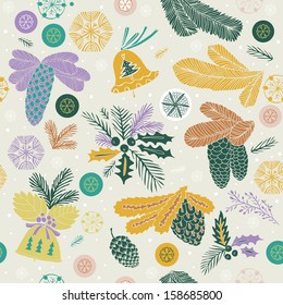 Christmas decorations seamless pattern
