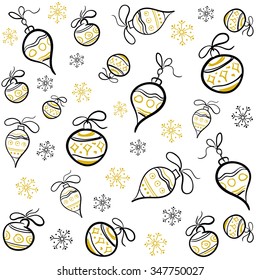 Christmas decorations. Seamless Christmas patterns. 