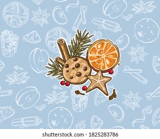 Christmas decorations, set. fir cone