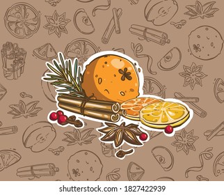 Christmas decorations, set. fir cone