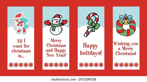 Christmas decorations. A set of Christmas illustrations.