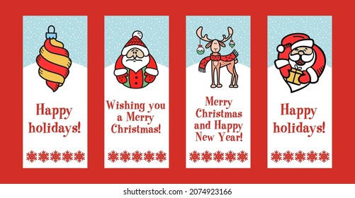 Christmas decorations. A set of Christmas illustrations.