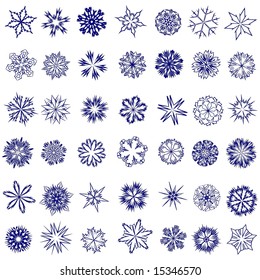 christmas decorations - set of snowflakes