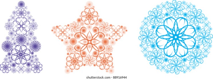 Christmas decorations with snowflakes