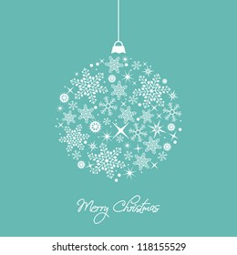 Christmas decorations. Snowflakes. Card design.