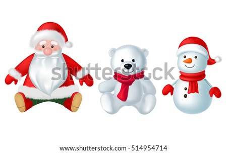 christmas decorations and toys isolated on white background vector illustration set winter holidays concept - Santa Claus Christmas Decorations christmas decorations and toys isolated on white background vector illustration set winter holidays concept - Santa Claus Christmas Decorations