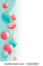 Christmas decorations. Vector background with christmas baubles  at retro style