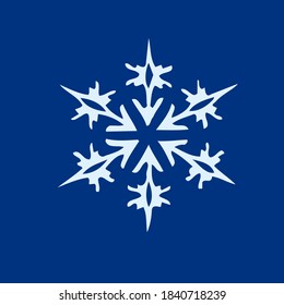 Copo de nieve decorativo, ilustración vectorial, creado digitalmente en una tableta