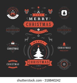 Christmas Decorations Vector Design Elements. Typographic elements, Symbols, Icons, Vintage Labels, Badges, Ornaments and Ribbon, set. Flourishes calligraphic. Merry Christmas Happy Holidays wishes. Christmas Decorations Vector Design Elements. Typographic elements, Symbols, Icons, Vintage Labels, Badges, Ornaments and Ribbon, set. Flourishes calligraphic. Merry Christmas Happy Holidays wishes.