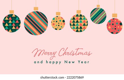 christmas decorations vector illustration flat design 