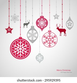 Christmas decorations. Vector set of snowflakes. New Year background