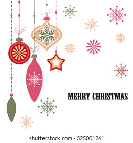 Christmas decorations. Vector set of snowflakes. New Year background