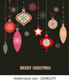 Christmas decorations. Vector set of snowflakes. New Year background