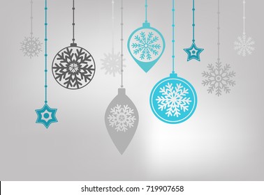 Christmas decorations. Vector set of snowflakes. New Year background