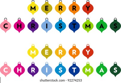 Christmas decorations with the words: Merry Christmas