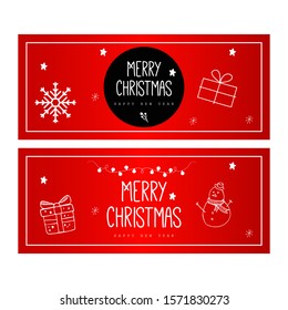 Christmas decorations, Xmas Banner template. Vector illustration. Christmas cards, headers website. Newsletter designs, ads, coupons, social media banners