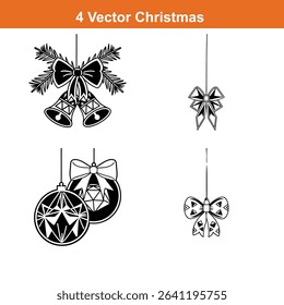 Christmas decorations,Christmas Ornament Glyph Icon,Retro Christmas Ornament Icons
