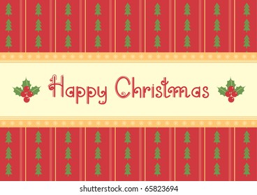 Christmas decoration.Vector vintage pattern.Red green card