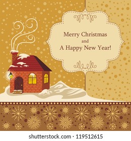 Christmas decorative background with seasonal greetings