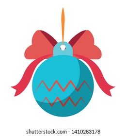Christmas decorative ball with bow vector illustration graphic design
