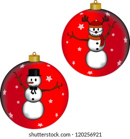 Christmas decorative balls with Snowmen