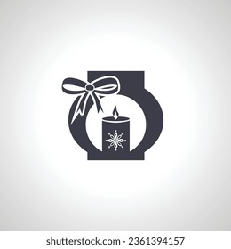 Christmas decorative candle isolated icon on white background