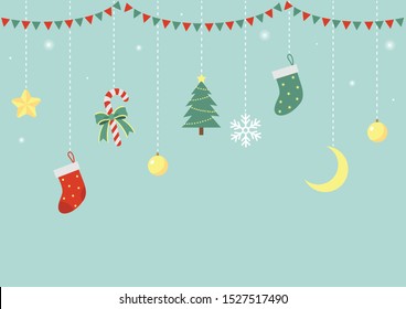 Christmas decorative element background. Christmas party decoration vector illustration.