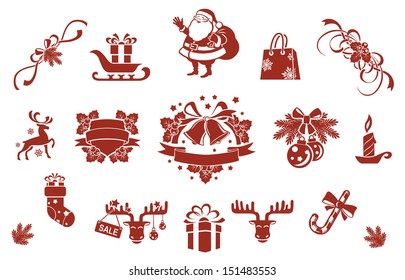 Christmas Decorative Elements Set