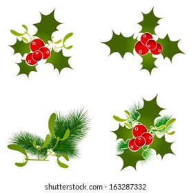 Christmas Decorative Elements at White Background