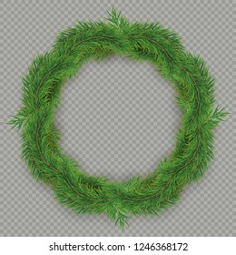 Christmas decorative fir tree frame with copy space and shadow. EPS 10