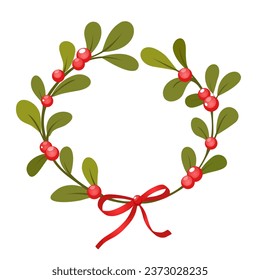 Christmas decorative floral wreath. Vector illustration