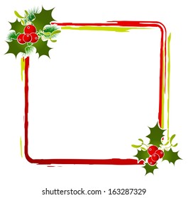 Christmas Decorative Frame at White Background With Copyspace