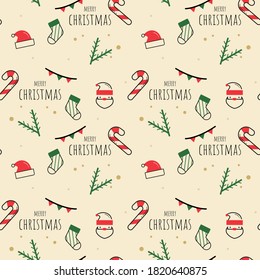 Christmas decorative icon random pattern on light brown background for gift wrapping paper
