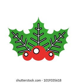 christmas decorative leaf icon