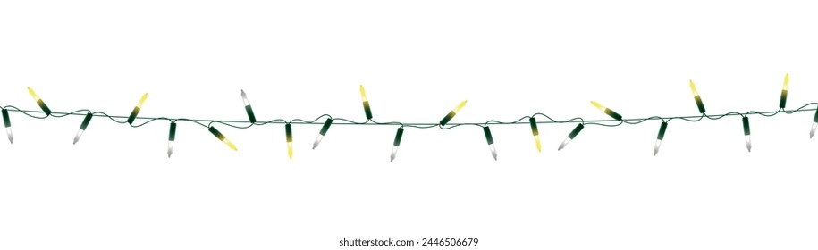 Christmas decorative light garlands. New Year's decor. Realistic Xmas holiday decoration. vector illustration