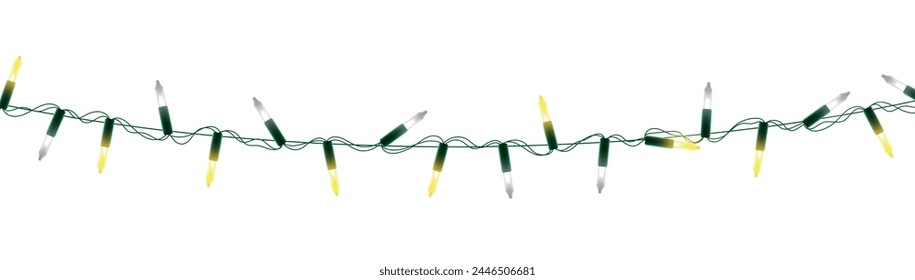 Christmas decorative light garlands. New Year's decor. Realistic Xmas holiday decoration. vector illustration