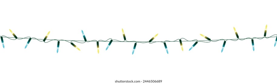 Christmas decorative light garlands. New Year's decor. Realistic Xmas holiday decoration. vector illustration