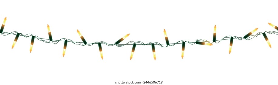 Christmas decorative light garlands. New Year's decor. Realistic Xmas holiday decoration. vector illustration