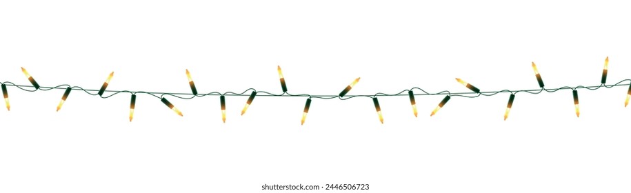 Christmas decorative light garlands. New Year's decor. Realistic Xmas holiday decoration. vector illustration