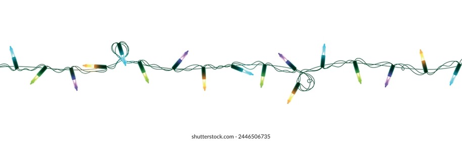 Christmas decorative light garlands. New Year's decor. Realistic Xmas holiday decoration. vector illustration