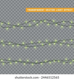 Christmas decorative light garlands. New Year's decor. Realistic Xmas holiday decoration. vector illustration