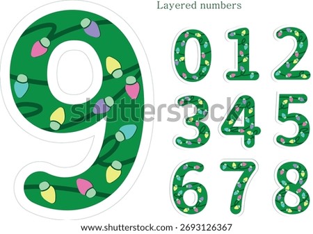 Christmas decorative numbers with light