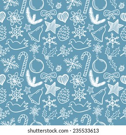 Christmas decorative pattern blue