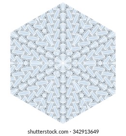 Christmas decorative pattern of blue snowflakes various figures