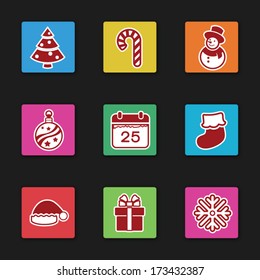 Christmas decorative symbols set
